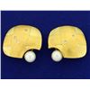 Image 1 : Betsy Fuller Designer Pearl and Diamond Clip-On Earrings
