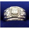 Image 1 : Men's 2 1/2ct TW Princess Cut Diamond Ring