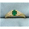 Image 1 : Natural Emerald and Diamond Ring