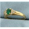 Image 2 : Natural Emerald and Diamond Ring