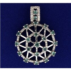 Tsavorite Garnet and Diamond Pendant