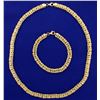 Image 1 : Byzantine Link Necklace and Bracelet Set in 14k Gold