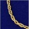 Image 2 : 8 3/4 Inch Rope Link Bracelet or Anklet in 14k Gold
