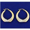 Image 1 : Designer Yellow and White Gold Hoop Earrings