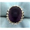 Image 1 : 18ct Amethyst and Diamond Ring