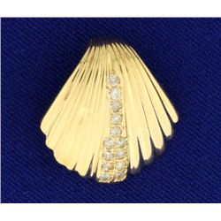 Diamond Sea Shell Pendant or Slide