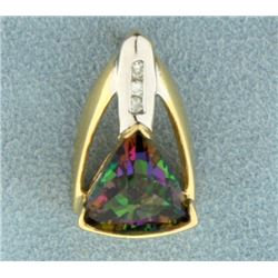 Mystic Topaz and Diamond Pendant