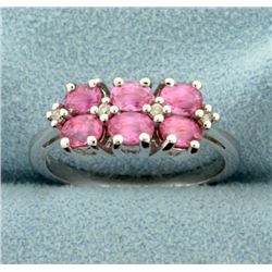 Pink Topaz and Diamond Ring
