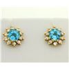 Image 1 : Blue Topaz and Diamond Earrings