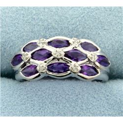 Unique Amethyst and Diamond Ring