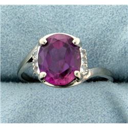 Pink Topaz and CZ Ring