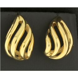 Designer Tear Shaped 14k Gold Earrings