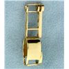 Image 2 : Emerald and Diamond Pendant or Slide in 14k Gold