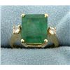 Image 1 : 4ct Natural Emerald and Diamond Ring