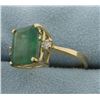 Image 2 : 4ct Natural Emerald and Diamond Ring