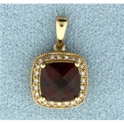 Garnet and Diamond Pendant