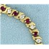 Image 2 : 3ct TW Ruby and Diamond Tennis Bracelet