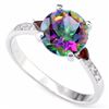 Image 1 : Mystic Topaz and Garnet Ring in Sterling Silver
