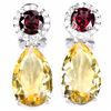 Image 1 : NATURAL CITRINE RHODOLITE GARNET Earrings