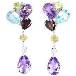 Natural Multi Gemstone Earrings