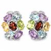 Image 1 : GENUINE GARNET AMETHYST CITRINE TOPAZ EARRING