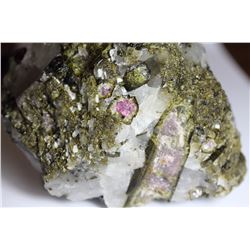 Natural Rough Green & Pink Tourmaline with Quartz 2 LBS