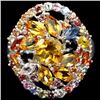 Image 1 : Natural MULTI COLOR SAPPHIRE & Citrine Ring