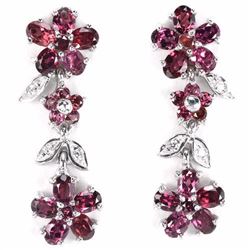 NATURAL PURPLISH PINK RHODOLITE GARNET Earrings