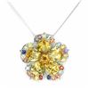 Image 1 : Natural YELLOW CITRINE & SAPPHIRE FLOWER PENDANT