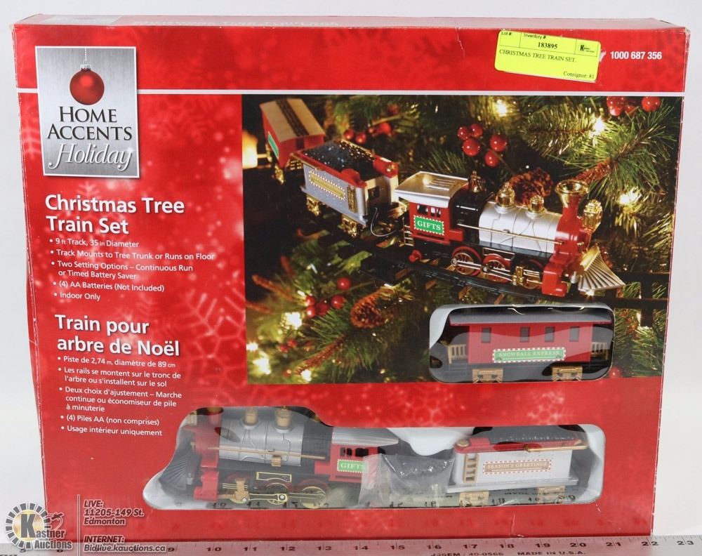 home accents christmas tree train set