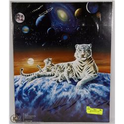 MOTHER TIGER WITH 3 CUBS - (16"X20") -