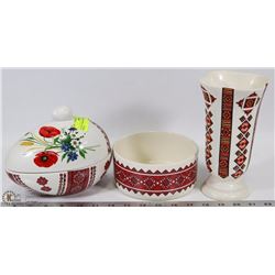 LOT OF 3 UKRAINIAN DECORATIVE PIECES