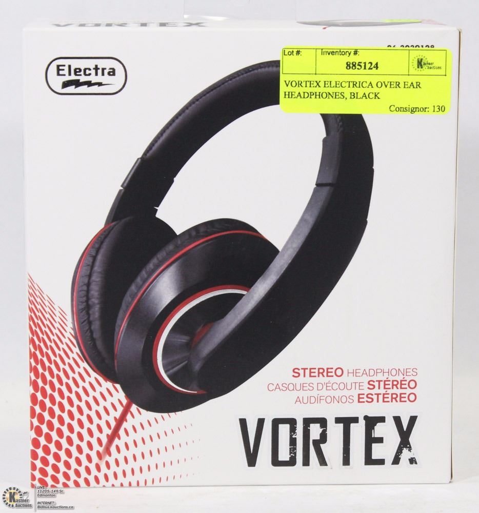 VORTEX ELECTRICA OVER EAR HEADPHONES, BLACK