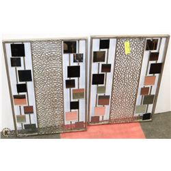 PAIR OF MIRRORED SHOWHOME WALL DISPLAYS.