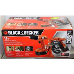 BLACK & DECKER 3 CORDLESS 3 TOOL SET USED ONCE