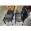 Image 2 : FOUR BLACK LEATHER DINING CHAIRS