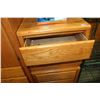 Image 2 : OAK QUEENSIZE HEADBOARD AND PAIR OF OAK NIGHTSTANDS