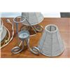 Image 2 : PAINTED GLASS TABLE LAMP AND FOUR TEALIGHT LAMPS