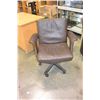 Image 1 : BROWN LEATHER OFFICE CHAIR