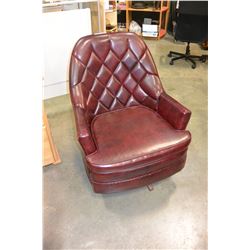 BUTTONBACK LEATHER SWIVEL CHAIR
