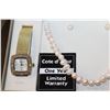 Image 2 : COTE D AZUR FRESHWATER PEARL NECKLACE AND EARRING SET WITH WATCH