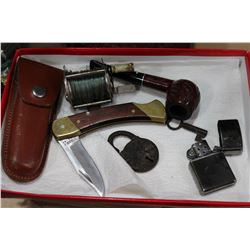 SCHRADE POCKET KNIFE ZIPPO LIGHTER AND COLLECTIBLES