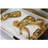 Image 2 : GOLD OVER STERLING MULTI STRAND NECKLACE AND GOLD TONE EARRINGS