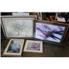Image 1 : 2 LARGE PRINTS ABSTRACT AND FLOWERS