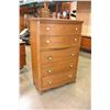 Image 1 : OAK BOWFRONT 5 DRAWER CHEST OF DRAWERS