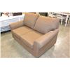 Image 2 : NEW HOME ELEGANCE MODDERN BROWN FABRIC PILLOW BACK LOVESEAT RETAIL $899