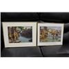 Image 1 : PAIR OF NEWLY FRAMED VINTAGE FLY FISHING PRINTS