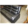 Image 3 : FLOOR MODEL ASHLEY DESIGN BLACK LEATHER DOUBLE RECLINING SOFA, RETAIL $1299