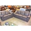 Image 1 : NEW BROWN LEATHER ASHLEY DESIGN SOFA AND LOVESEAT, CONTEMPORARY COMFORTABLE SEATING, RETAIL $2199