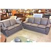 Image 1 : NEW BROWN LEATHER ASHLEY DESIGN SOFA AND LOVESEAT, CONTEMPORARY COMFORTABLE SEATING, RETAIL $2199